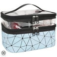 thumbnail image 2 of Luxtrada Makeup Bags Double layer Travel Cosmetic Cases Make up Organizer Toiletry Bags (Blue), 2 of 7