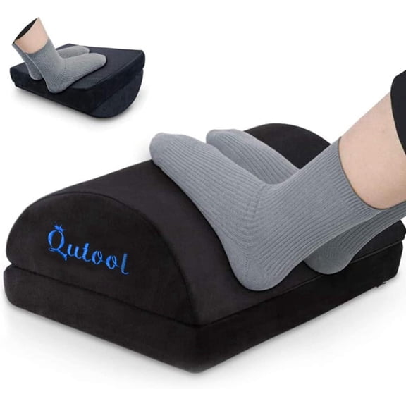 Qutool Foot Rest Under Desk, Office Footrest  at Work – High Density Memory Foam with Adjustable Height