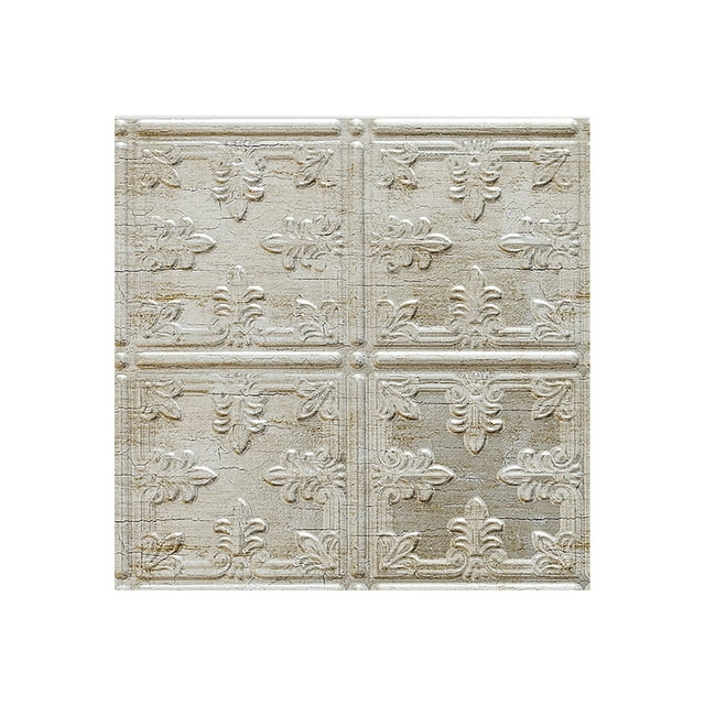 Fasade Easy Installation Traditional 10 Vintage Metal Glue Up Ceiling Tile/ Ceiling Panel (12" X 12" Sample)