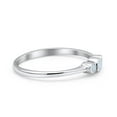 thumbnail image 2 of Three Stone Petite Dainty Lab Created White Opal Ring Band 925 Sterling Silver Size 7, 2 of 5