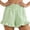 Green, variant on Womens Summer Shorts Fashion Solid Color High Waisted Shorts Casual Beach Shorts with Floral Pleated Hem