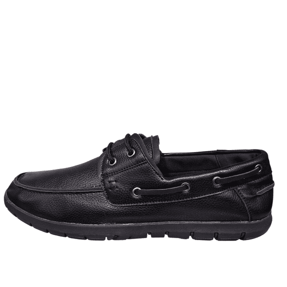 Adolfo Stanley Men's Casual Moc-Toe Loafer -Comfortable Slip-On Boat Shoes-Black -Size 10