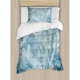 thumbnail image 3 of Marble Duvet Cover Set Queen Size, Exquisite Granite Stone Architecture Floor Artistic Nature Faded Rock Picture, Decorative 3 Piece Bedding Set with 2 Pillow Shams, Pale Blue Grey, by Ambesonne, 3 of 3