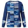 thumbnail image 4 of Cmfcve Women's Oversized Tunics Tops Vintage Plaid Print Hoodless Jacket Crew Neck Long Sleeve Loose Casual Sweatshirt, 4 of 5