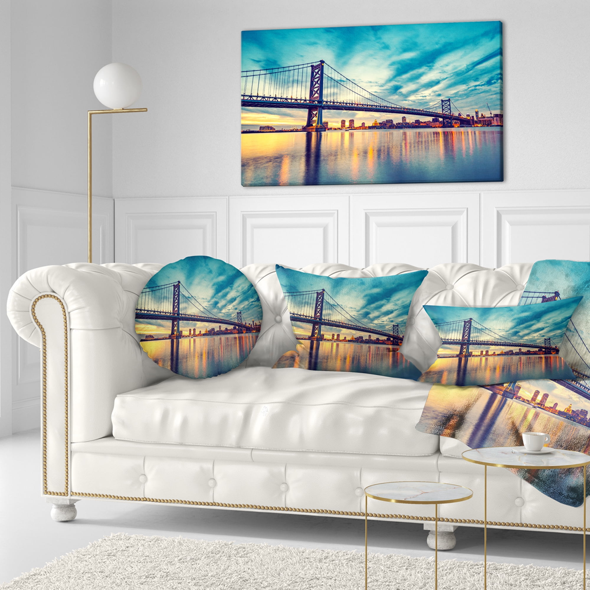 Designart 12" x 20" Multi-color Polyester Throw Pillow