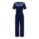 thumbnail image 5 of Pantalones anchos de mujer, traje de dos piezas: cintura elástica, cordón, diseño estampado, mezcla de lino ligero, conjunto de top y pantalón, tallas S-XXL., 5 of 6