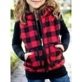 thumbnail image 6 of Listenwind Toddler Baby Girl Plaid Zipper Jacket Kids Sleevless Fall Winter Warm Waistcoat Vest Pocket Coat Tops, 6 of 6