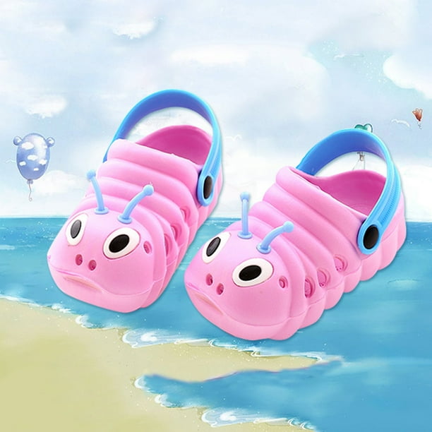 Sandalia de verano de oruga de dibujos animados, pantuflas antideslizantes con agujeros para niño y niña (20 rosa) Tmvgtek Para estrenar