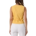 thumbnail image 3 of Chaleco sin mangas de botón y cuello en V para mujer Inspire Chic, color amarillo, talla S, 3 of 6