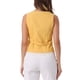 thumbnail image 3 of Chaleco sin mangas de botón, cuello en V, crop, para mujer, color amarillo, talla XL, 3 of 6