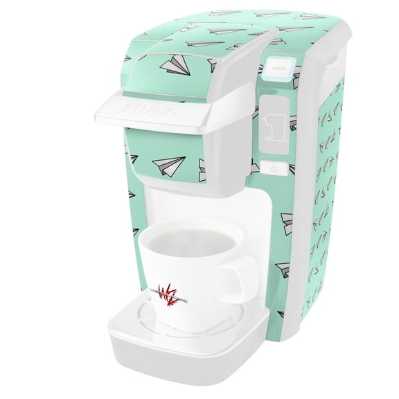 Paper Planes Mint - Decal Style Vinyl Skin fits Keurig K10 / K15 Mini Plus Coffee Makers (KEURIG NOT INCLUDED)