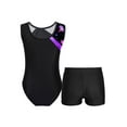 thumbnail image 2 of JanJean Kids Girls Dance Outfits Gymnastics Leotard Ballet Dance Tank Top with Matching Shorts Set Dancewear Purple 9-10, 2 of 5