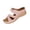 Pink, variant on Womens Chunky Heel Wedge Sandals Hook Loop Slides Comfortable Open Toe Low Heel Shoes Arch Support for Walking Beach Flats Pink 36