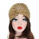thumbnail image 2 of Xiao Hua Turbante elástico con volantes y lentejuelas para mujer, con broche de cristal extraíble (negro), 2 of 5