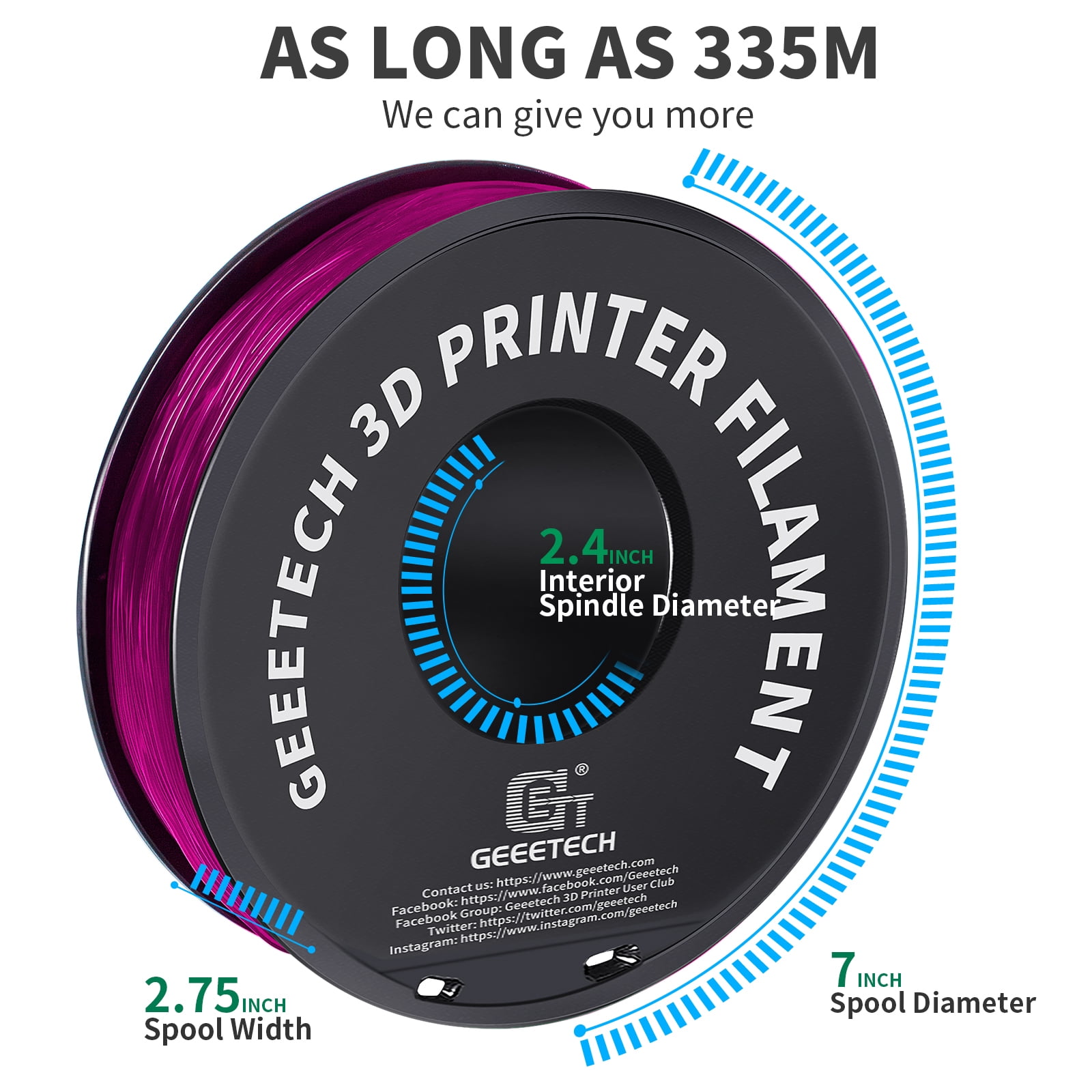 Geeetech TPU Filament 1.75mm 3D Printer Consumables , 1kg Spool (2.2 lbs.), Dimensional Accuracy +/- 0.03 mm pink