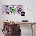 thumbnail image 3 of Purple Sprouting Succulents Close Up Botanical & Floral Graphic Art Gray Framed Art Print Wall Art, Set of 3, 3 of 8