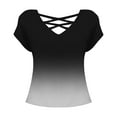 thumbnail image 5 of yunLCZ Women Shirts Womens Summer Tops Short Sleeve Shirts V Neck Tshirts Loose Casual Tunic Blouses Tees, 5 of 5