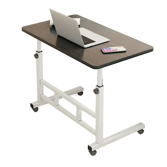 Garvee Mobile Computer Desk for Small Space, Adjustable Height Rolling Work Desk, Portable Standing Writing Desk with Wheels for Home Office Study Bedroom