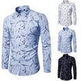 thumbnail image 6 of Mens Long Sleeve Floral Print Fit Shirt Casual Party Formal Tops Blouse Shirt, 6 of 8