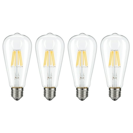 Dimmable Edison LED Bulb, Kohree 6W Vintage LED Filament Light Bulb, 60W Incandescent Equivalent, E26 Medium Base 4 Pack