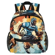 Football Diaper Backpack with Adjustable Shoulder Strap, Large Capacity, Printed Design, Lightweight | Book Bags, Airport Backpack, School Backpack