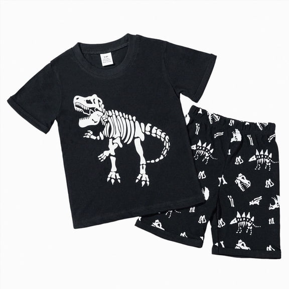 eczipvz Toddler Kids Baby Boys Dinosaur Outfits Cotton Kids Clothes Green 2-3 Years