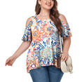 thumbnail image 6 of JuneFish Women's Plus Size Cold Shoulder Short Sleeve Tunic Top Loose Casual Blouse, 6 of 7