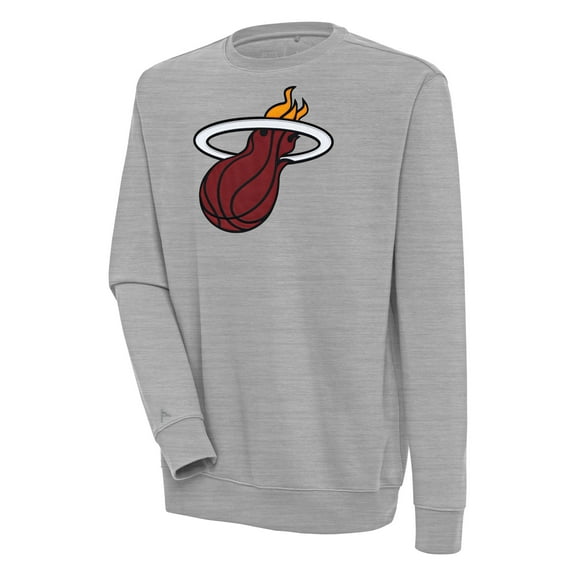 Men's Antigua  Heather Gray Miami Heat Victory Pullover Sweatshirt