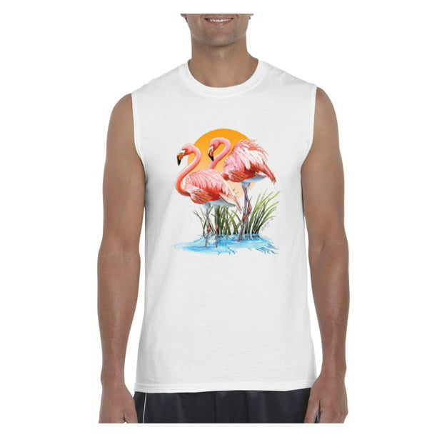 Mom's Favorite - Mens Pink Flamingos In Water Ultra Cotton Sleeveless T ...