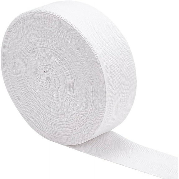 21.87 Yards Cotton Herringbone Twill Tape Trim 1-5/8 inch Wide White Twill Tape Ribbon Herringbone Ribbon Use for Sewing Craft Webbing Tape Binding Tape for DIY Garment Accessories
