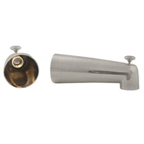 Westbrass E507D-1F-07 7" Reach Wall Mount Tub Spout with Diverter, Satin Nickel