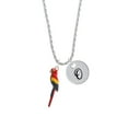 thumbnail image 2 of Delight Jewelry Silvertone 3-D Enamel Parrot Silvertone Script Initial Disc - O - Charm Necklace, 20"+3", 2 of 4