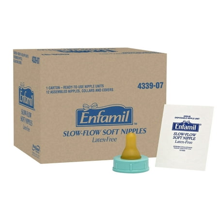 Enfamil Slow-Flow Soft Nipples, 12-Pack, Latex-Free