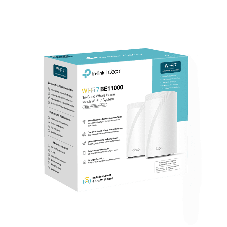 TP-Link Deco Pro WB22000 Tri-Band Wi-Fi 7 Whole Home Mesh Router