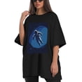 thumbnail image 4 of Plus Size Shirt for Women Black Tops for Women Short Sleeves Shirt for Women Astronaut T Shirt Crewneck Shirt for Women XL, 4 of 5