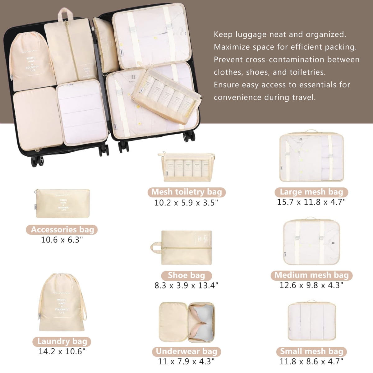 Hardshell ABS Luggage Set - Lightweight & Durable Suitcases with Dual Spinner Wheels, Carry-On & Check-In Sizes for Travel & Business