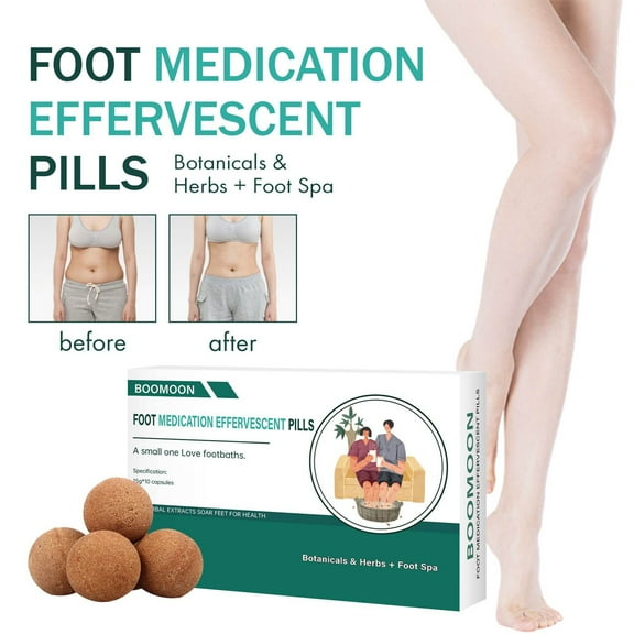 Gzwccvsn Foot Medication Effervescent Pills, Footbath Effervescent Tablet, Essential Oil Footbath Effervescent Tablets, Herbal Body Detox Foot Soak,Foot Bath Soak Relax Massag