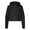 Black, variant on - Women's Lightweight Quarter-Zip Pullover Crop Windbreaker