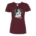 thumbnail image 2 of Border Collie Dog Lover Pet Owner Animal Lover Womens Graphic T-Shirt, Maroon, 3XL, 2 of 4