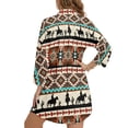 thumbnail image 2 of Xoenoiee Aztec Horse Cactus American Tribal Print Womens Swimsuit Cover Up Shirts Oversized Beach Bikini Bathing Suit Coverups Beachwear Button Up Blouse Top Vacation Outfit, S, 2 of 7