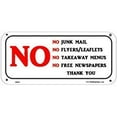 thumbnail image 1 of No Junk Mail sign (WHITE, aluminium, rust free, size 5X10 INCH), 1 of 2