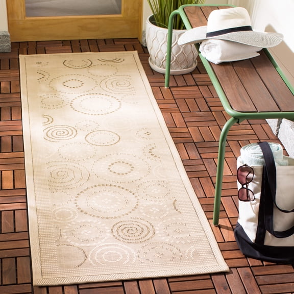 Safavieh Courtyard Hugo Oriental Indoor/Outdoor Runner Rug, Natural/Brown, 2'3" x 6'7"