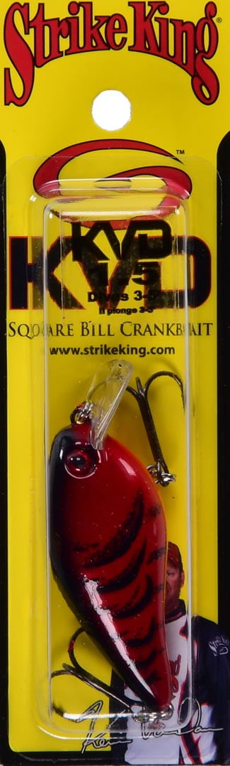 (2 pack) Strike King KVD Squarebill 1.5 Crankbait Delta Red Hard Bait Lure