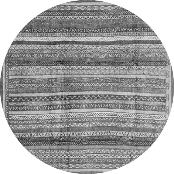 Ahgly Company Indoor Round Abstract Gray Modern Area Rugs, 4' Round
