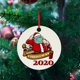 thumbnail image 3 of Fiudx Ofertas relámpago del día 1 pieza de adornos navideños 2020, adornos colgantes para árbol de recuerdo con máscara de Papá Noel, 3 of 3