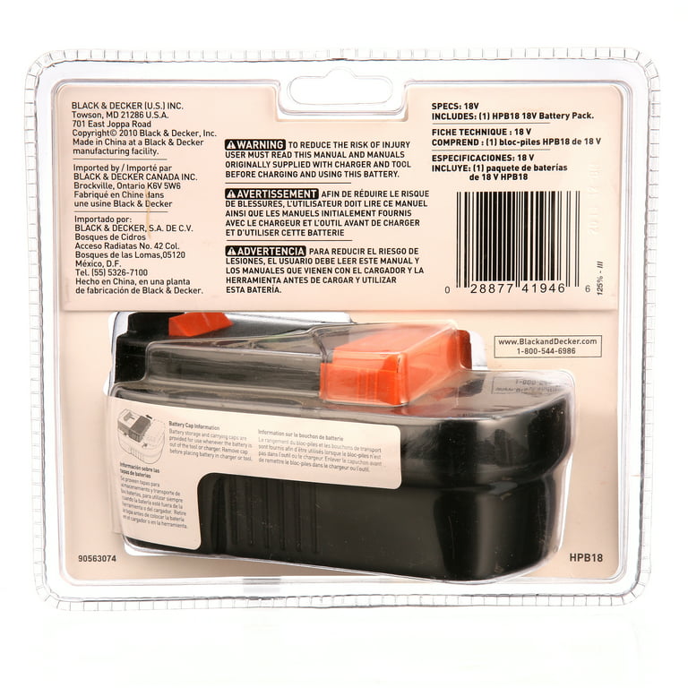 More Black and Decker 18V Battery Options