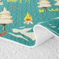 thumbnail image 5 of Erosebridal RV Car Outdoor Deer Bed Spread Queen for Boys Men, Teal Mountain Camping Queen Coverlet Set, 3 Pieces, 5 of 7