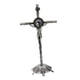 thumbnail image 2 of Crucifijo de pie con base Figura de crucifijo Estatua Oración Mesa religiosa Cruz retro plata, 2 of 9