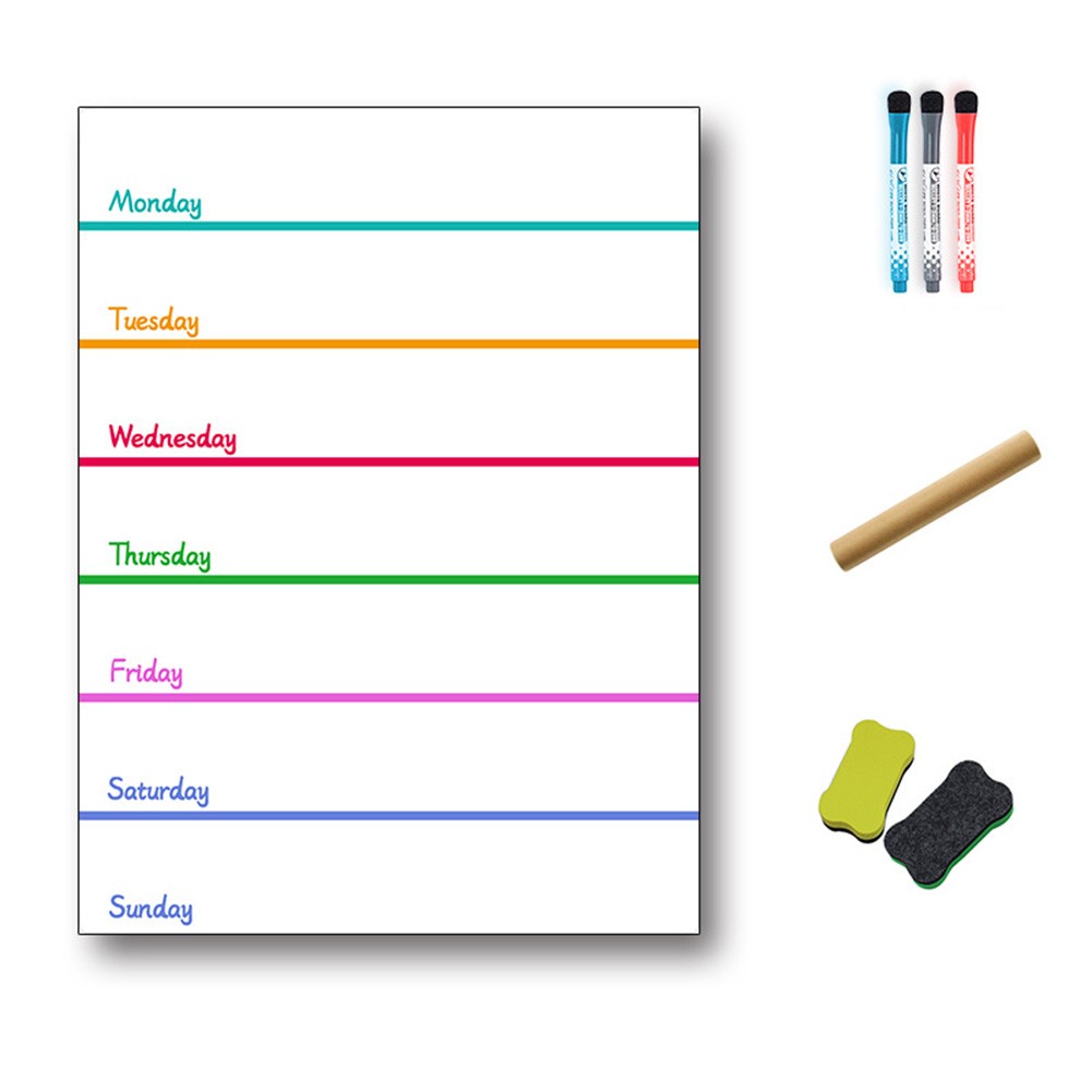 Weekly Planner, Dry Wipe Fridge Whiteboard or Dry Erase Calendar Board