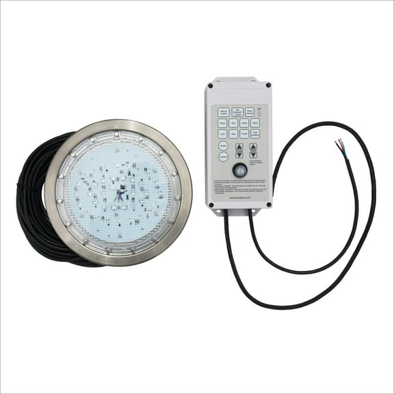 Poolexa 10 Inch Large LED MultiColor Inground Pool Light with 50 Foot Cord for Wet Niche